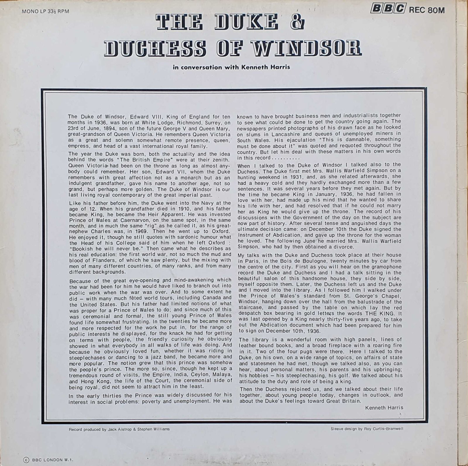 Back cover of REC 80